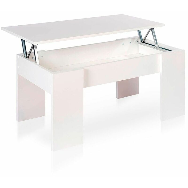 

®- Mesa de Centro elevable para Comedor, salón PREMIER 2, Mesa Auxiliar | Color: - Blanco mate - Home Heavenly