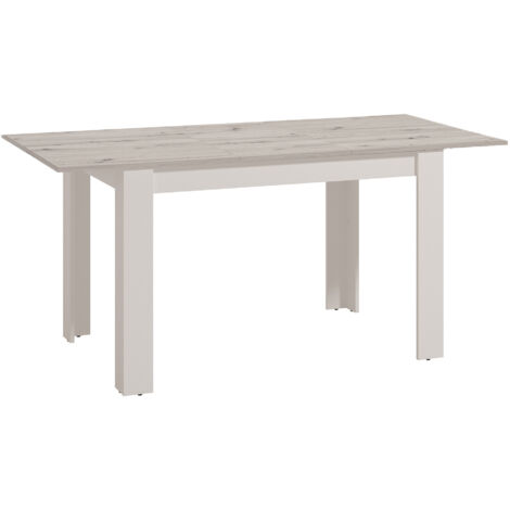 Home Heavenly® - Mesa de comedor extensible UKI, diseño moderno y práctico, mecanismo extensión interna y patas en L.  Color: Cemento
