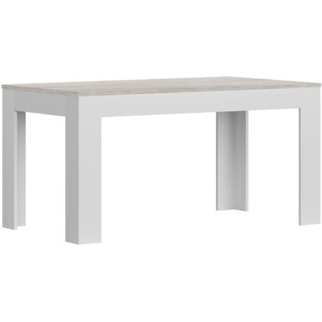 Home Heavenly® - Mesa de comedor UKI, diseño moderno de líneas simples, con patas en L y fácil mantenimiento.  Color: Cemento