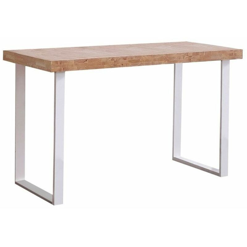 

®- Mesa de estudio Darek, Escritorio industrial, Tabla madera, Patas metal | Color: - Blanco - Home Heavenly