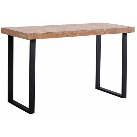 Home Heavenly® - Mesa de estudio Darek, Escritorio industrial, Tabla madera, Patas metal  Color: Roble Nordish - Negro