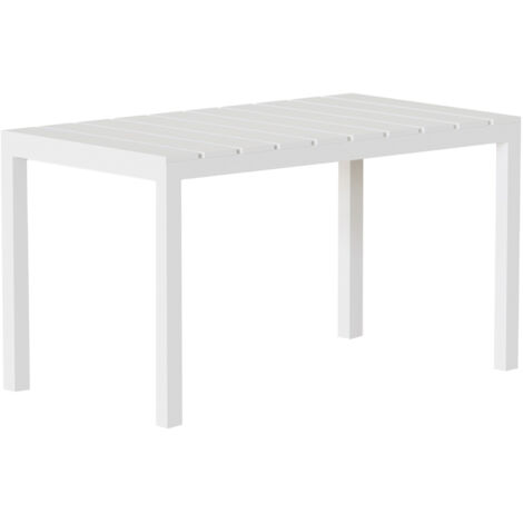 Home Heavenly® - Mesa Merber rectangular de 120 cm, polipropileno resistente para interior y exterior, fácil de limpiar.  Color: Blanco