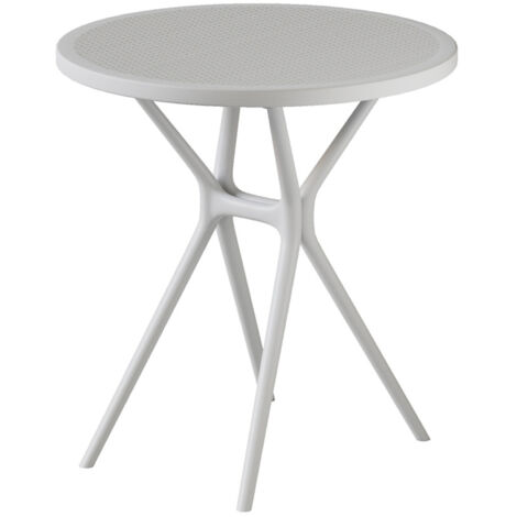 Home Heavenly® - Pack 2 mesas auxiliares redondas Gaia, ligeras y resistentes para interior o exterior, diseño moderno.  Color: Blanco