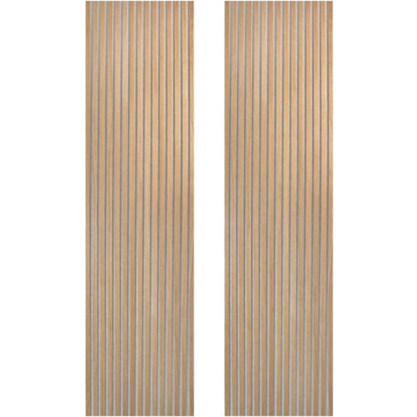 Home Heavenly® - Pack 2 Paneles acústicos Decorativos. Paneles de Pared MDF de 240x60 cm. Grosor de 2,2 cm. Absorben el Sonido y  Color: Roble Nordish - Gris
