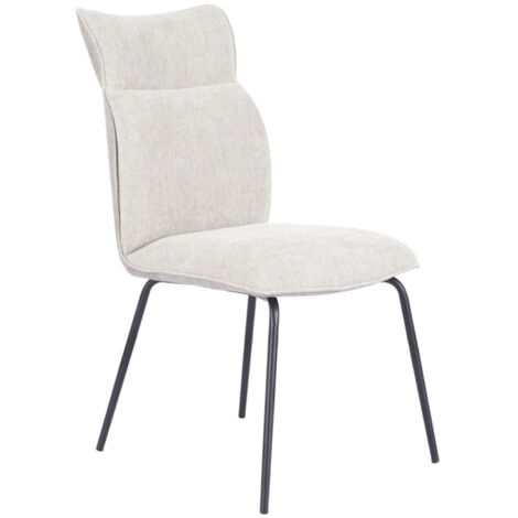 Home Heavenly® Pack 2 sillas comedor ROMA, tapizadas con respaldo en símil napa y patas negras, 65x46x95 cm. Color: Beige