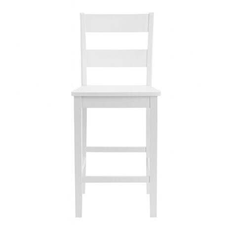 Home Heavenly® - Pack 2 taburetes TOLE, diseño clásico en madera maciza lacada en blanco mate. Color: Blanco