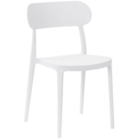 Home Heavenly® - Pack 4 sillas Fiore de polipropileno, ligeras y apilables, ideales para interior o exterior.  Color: Blanco