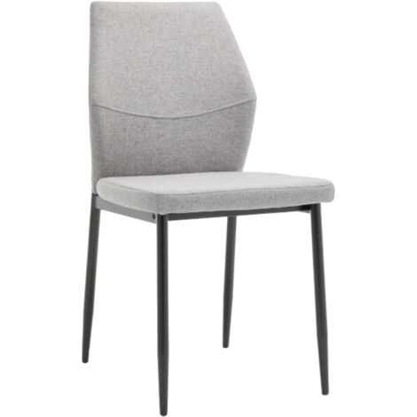 Home Heavenly® - Pack 4 sillas NOBLES silla comedor con asiento y respaldo acolchado y patas metálicas, 49x53x87 cm.  Color: Gris