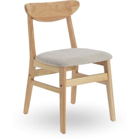 Home Heavenly® Pack de 2 sillas de Comedor Dover Estilo nórdico, Silla de Madera para Comedor Cocina Restaurante o Bar con Asien Color: Beige