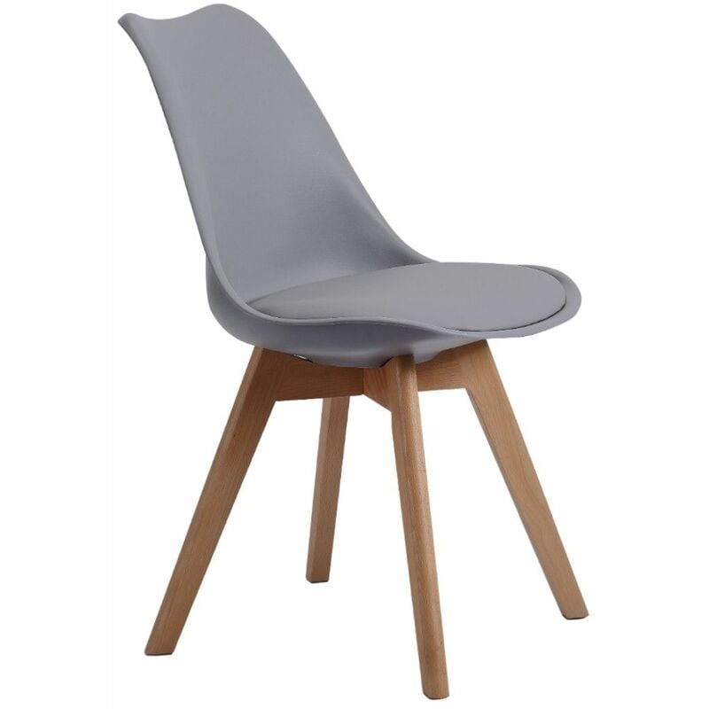 

®- Pack 4 sillas comedor TULIPA, diseño nórdico con Asiento Acolchado | Color: - Gris - Home Heavenly