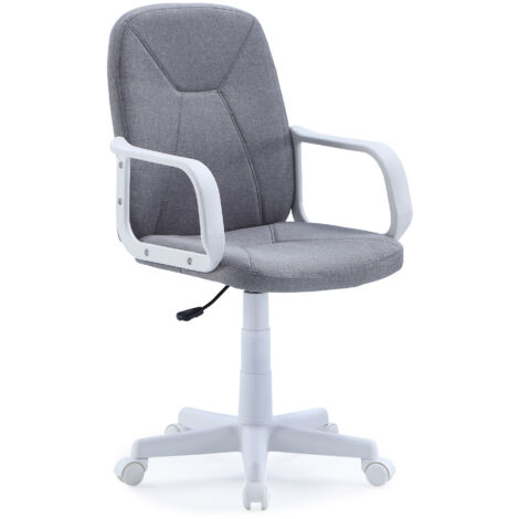 Home Heavenly® - Silla de escritorio GENET silla giratoria para despacho o escritorio regulable en altura y con apoyabrazos.  Color: Gris claro