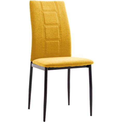 Home Heavenly® - Silla ELENA de estilo moderno con asiento y respaldo rellenos de espuma, 99x44x47 cm.  Color: Mostaza