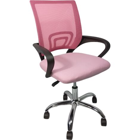 Home Heavenly® - Silla escritorio juvenil NALA, silla oficina giratoria y regulable en altura, en tejido 3D. 100x52x56 cm.  Color: Rosa