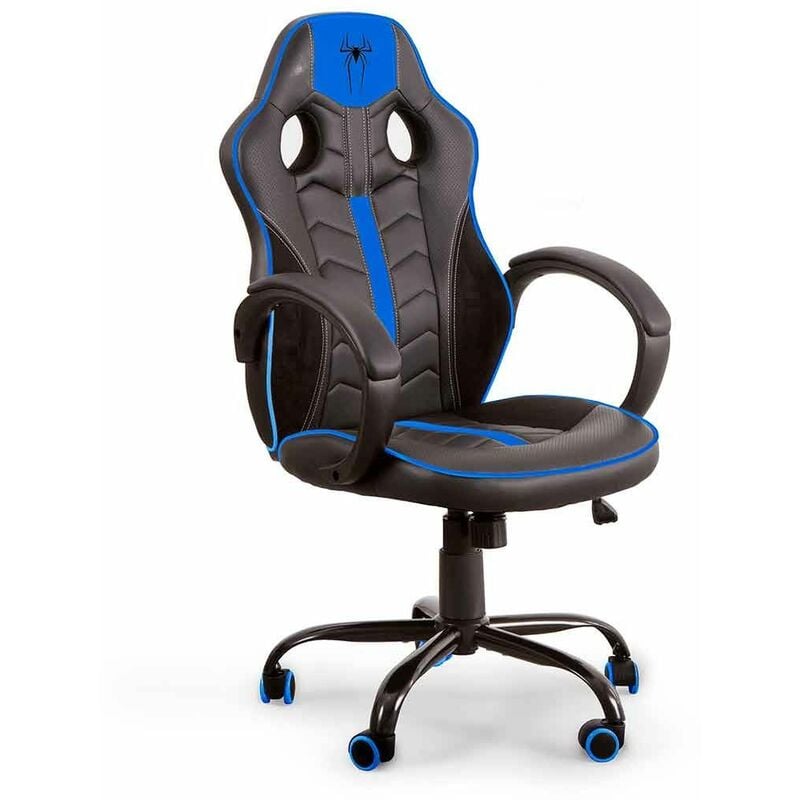 

®- Silla Gaming Spider-S, Silla de Oficina, sillón Gamer ergonómico, Giratorio Asiento Regulable en Altura | Color: - Azul-spider - Home Heavenly