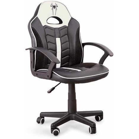 Home Heavenly® - Silla Gaming WIN, Silla escritorio para niños, con Ruedas, para Estudio, habitación Juvenil, Color: Blanco