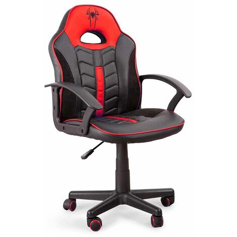 Home Heavenly® - Silla Gaming WIN, Silla escritorio para niños, con Ruedas, para Estudio, habitación Juvenil,  Color: Rojo