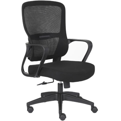 Home Heavenly® Silla Oficina Ergonómica Taxana – Altura Regulable, Respaldo Malla Transpirable, Cojín Espuma Alta Densidad, Meca  Color : Negro