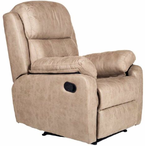 Home Heavenly® - Sillón Relax Genova, Sistema reclinable con Palanca, sillón Cómodo en tela magnolia