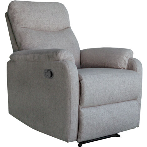 Home Heavenly® Sillón Relax Zar - Sillón Reclinable de Palanca con Reposapiés, Compacto y Elegante, Tapizado en Tejido de Calida  Color : Gris