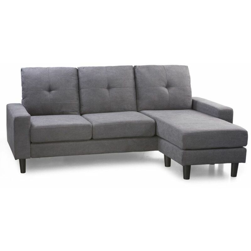 

®- Sofá Chaise Longue BROOKLYN, sofá 3 plazas esquinero reversible derecha o izquierda | Color: - Gris marengo -Marte - Home Heavenly