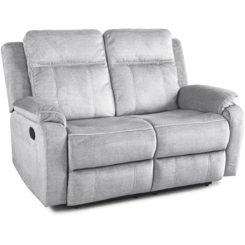 

® - Sofá relax 2 plazas REIMON, Sofá reclinable en 3 posiciones, Apertura por palanca. | Color: - Gris C4 - Home Heavenly