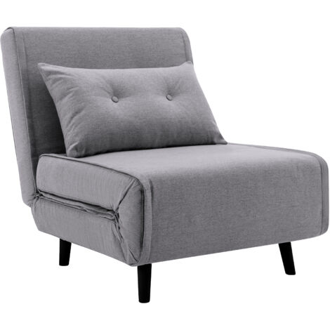 Home Heavenly® - Sofá Cama PEGASO 3 en 1, sofá plegable tipo futón tapizado en tela color gris y cojín incluido.  Tipo: Sofá 1 plaza Color: Gris