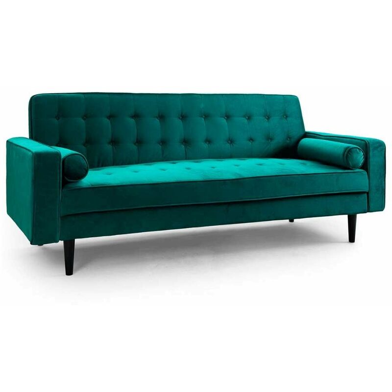 

®- Sofá Cama vintage Green, sofá 3 plazas Clic Clac, se transforma en cama doble | Color: - Sweder - velvet verde - Home Heavenly