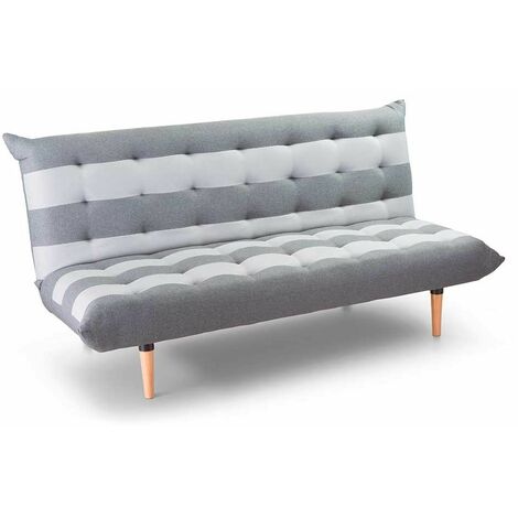 Home Heavenly®- Sofá Cama Zebra, Clic clac 3 plazas tapicería en Tela  Color: Rallas Gris-Antracita