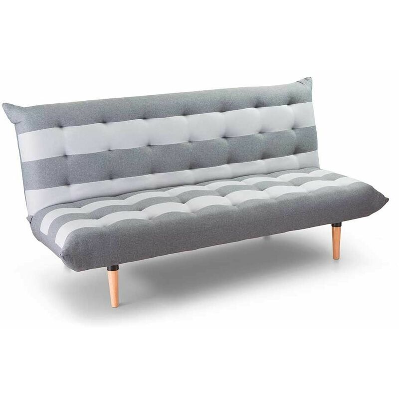 

®- Sofá Cama Zebra, Clic clac 3 plazas tapicería en Tela | Color: - Rayas gris -VENETO - Home Heavenly