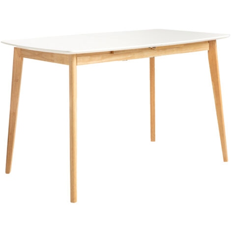 Home Heavenly®Mesa de Comedor Extensible Costa - Mesa Rectangular de Cocina Diseño Moderno, Bordes Redondeados  Color : Blanco