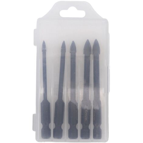 Home Improvement Tile Drill Bit Electric Spray Paint Crossing Angle Wearproof Cement Drill Bit Set Black