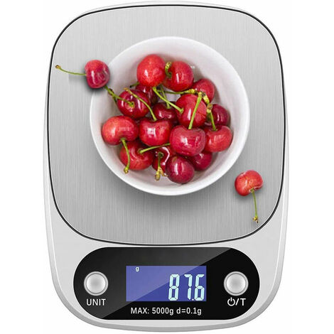 Home Kitchen Digital Scale Multifunction Food Scale, 5 kg, Stainless Steel (Batteries Included)