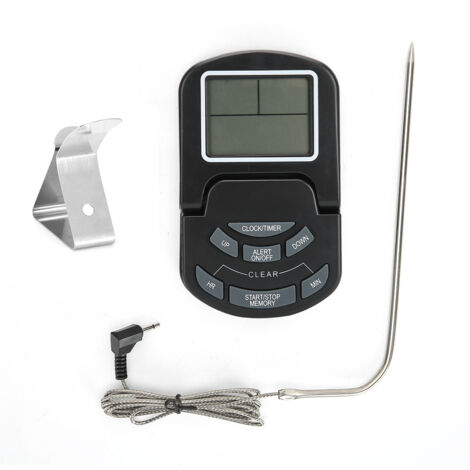 Home Kitchen Programmable Digital Cooking Food Thermometer Timer Tool with Probe