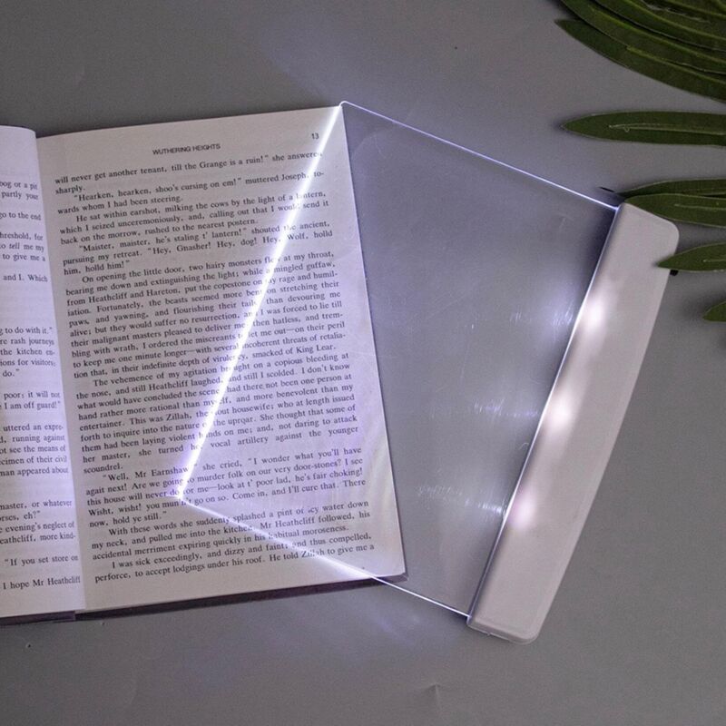 Home Lampes plates pour livres à lire au lit la nuit - Lumière LED claire - Fonction marque-page - Lumière pour la lecture - Éclairage de panneau