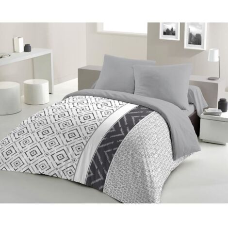 Home Linge Passion Ethno parure de couette gris 240x260 cm