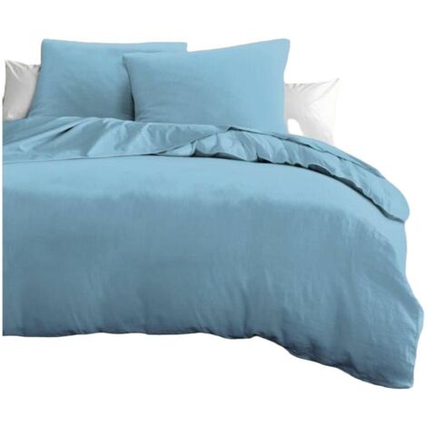 Home Linge Passion HP72066 Parure de couette bleu ciel 240x260 cm