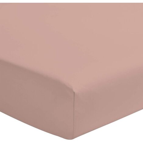 HOME LINGE PASSION, Lenzuolo con angoli rosa in polvere, 140 x 190 + 30 cm, 100% cotone a 57 fili (Label Oeko-TEX)