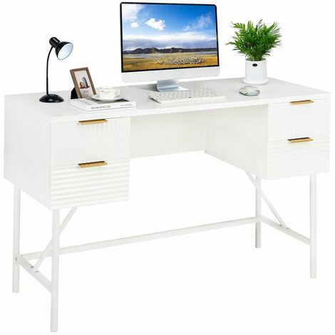 Home Office Desk Computer Desk Study Writing Table PC Workstation W/ 4 Drawers