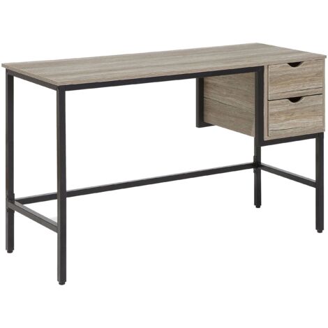 Home Office Desk GRANT Light Brown 120 cm 48 cm with Storage