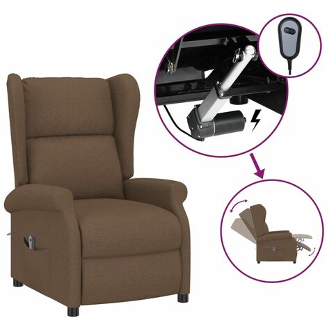 Home Poltrona Relax Massaggiante Reclinabile,Sedia Reclinabile Marrone in Tessuto -EBV47823