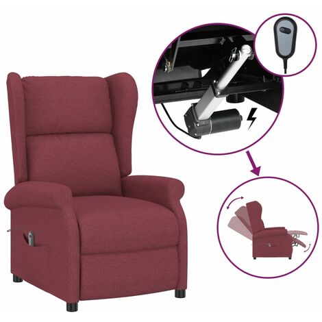 Home Poltrona Relax Massaggiante Reclinabile,Sedia Reclinabile Rosso Vino in Tessuto -EBV22805