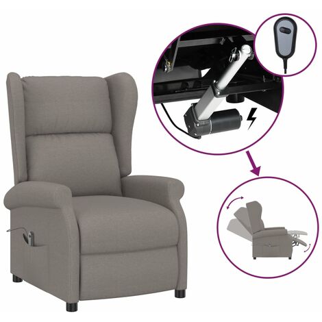 Home Poltrona Relax Massaggiante Reclinabile,Sedia Reclinabile Tortora in Tessuto -EBV95216
