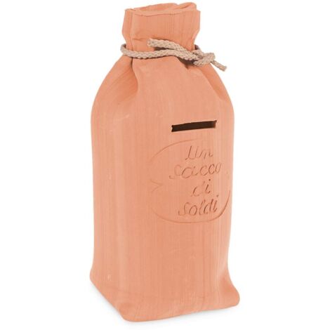 Home Sacco Salvadanaio in Terracotta, 25 cm