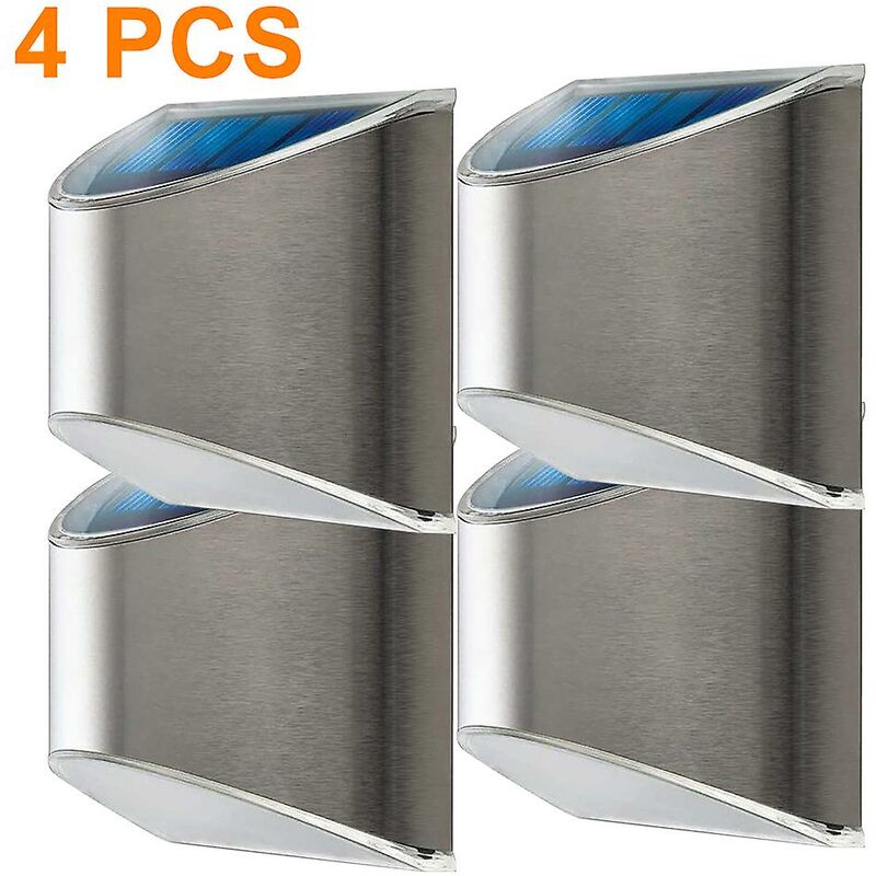 Home Security Solar Wall Light Stainless Steel Waterproof Outdoor Lamp