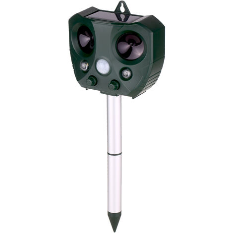 Home store Répulseur d'animaux à ultrasons à énergie solaire, lumières infrarouges, son et lumière clignotants Répulseur d'oiseaux Répulseur de chiens