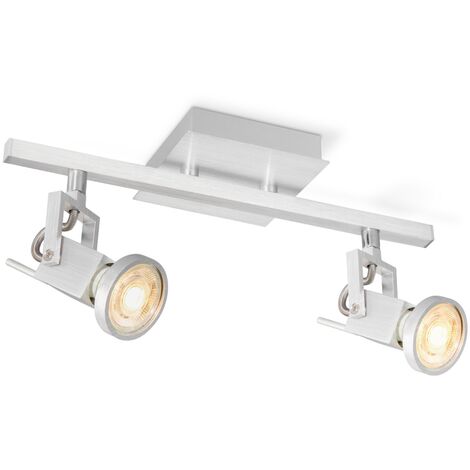 HSH LED Wandleuchten Cali mit Schalter, Deckenleuchte, dreh-und schwenkbar, incl. 5W GU10 dimmbar LED Leuchtmittel, moderne dimmbare Deckenstrahler in Aluminium,
