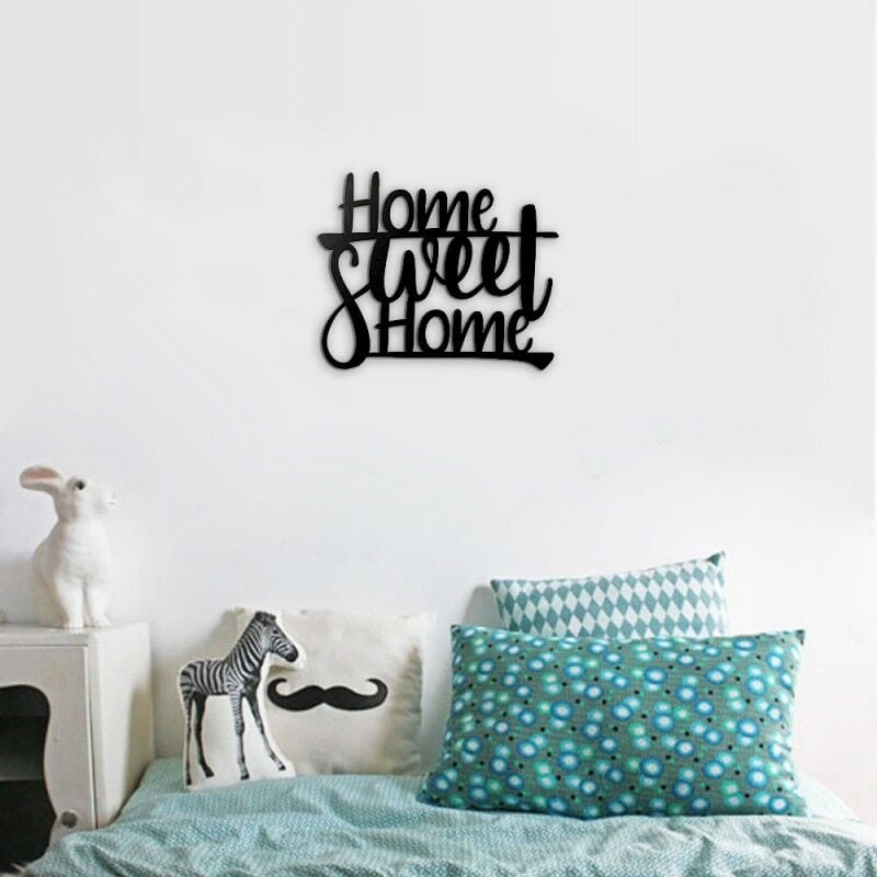 Home sweet home décoration murale noire cm 33 x 40 h