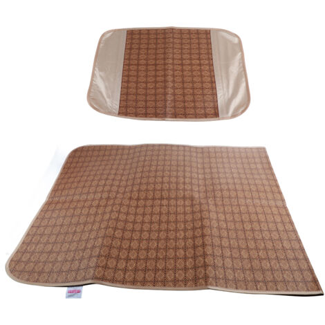 Home Textile Rattan Mat Grid Fitted Sheet Set Summer Cool Bed Cover (80195cm Pillowcase1)