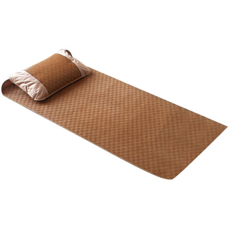 Home Textile Rattan Mat Grid Fitted Sheet Set Summer Cool Bed Cover (90195cm Pillowcase1)