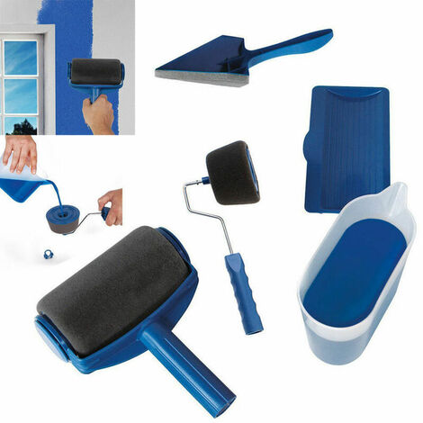 Home Use Multifunctional Wall Mounted Paint Roller, Brush Handle Tool, 8pcs Brush Tools
